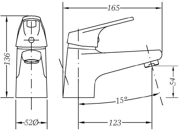 Смеситель для умывальника Genebre Ge2 Plus (61130224566)